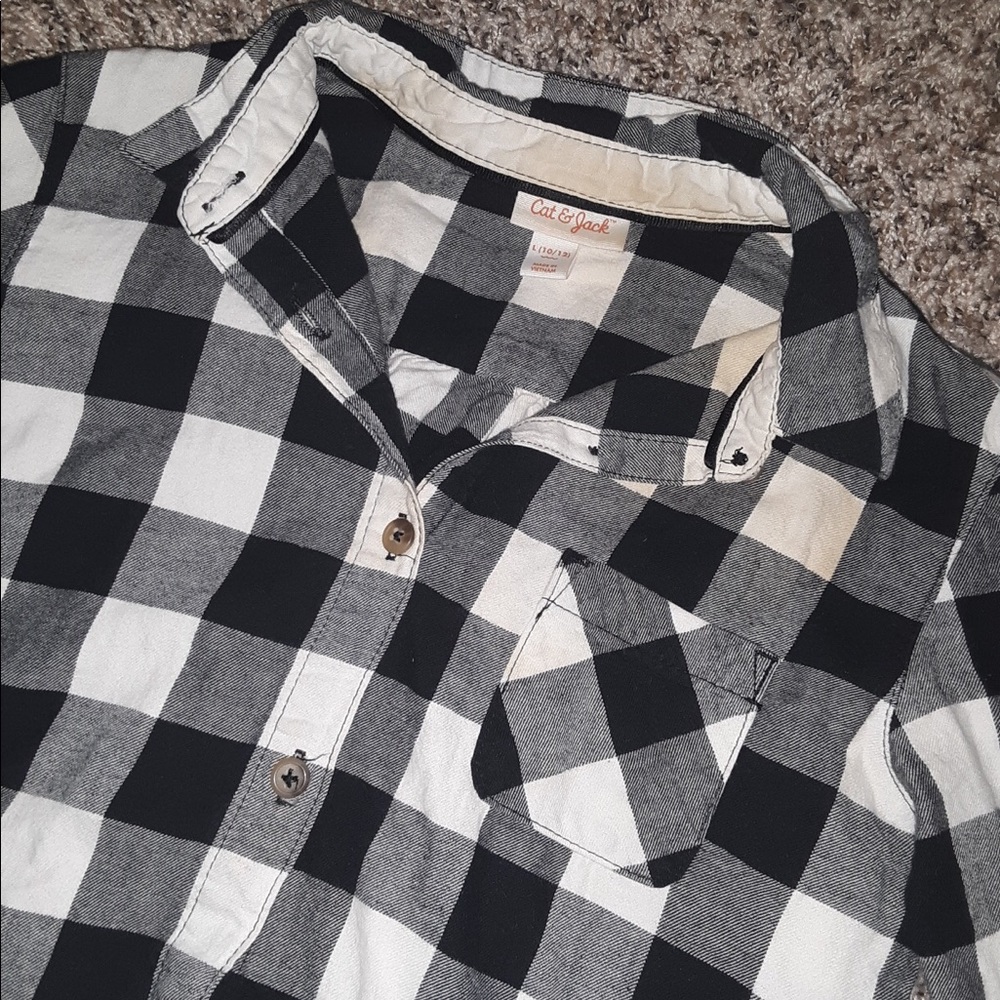 Black and white plaid shirt